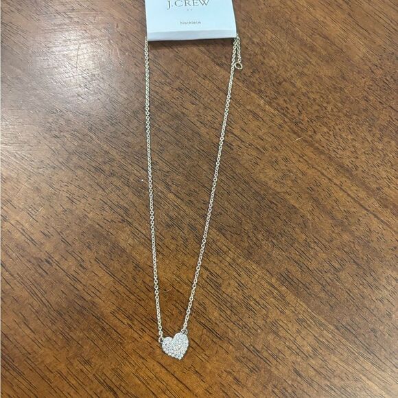 J Crew Gold Pave Heart Pendant Necklace - Picture 4 of 6